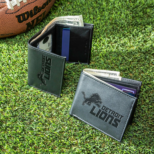 Team Sports America Best Seller - Detroit Lions, Bi-Fold and Tri-Fold Wallet Gift Set, Black