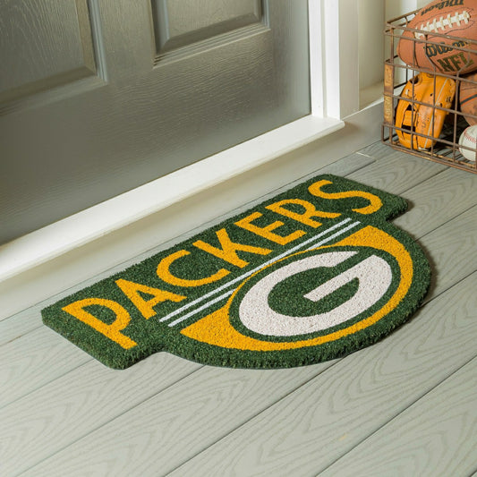 Team Sports America Exclusive - NFL Shaped Coir Door Mat, Packers