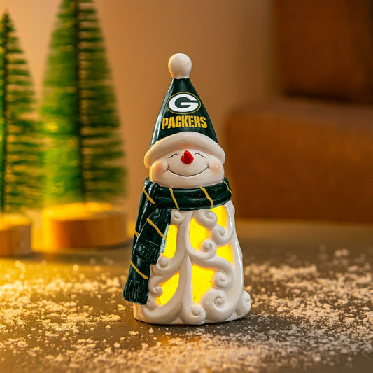 Team Sports America Trending - Green Bay Packers Snowman LED Statuary, 8"