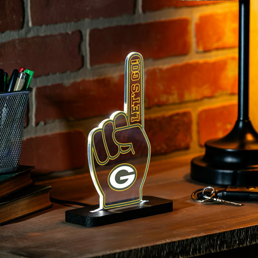 Team Sports America Signature - Green Bay Packers NFL Football Foam Finger Desklite LED Decor