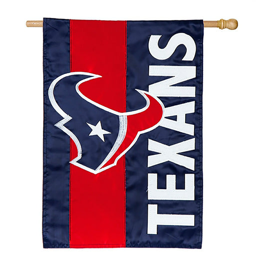 Team Sports America Value - Double-Sided Embellished NFL Team Pride Applique House Flag, Houston T