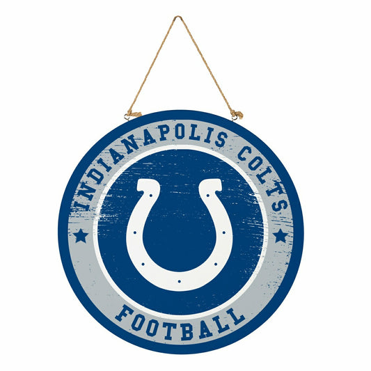 Team Sports America Trending - Indianapolis Colts Round Door Décor with Hanging Rope, 18x18