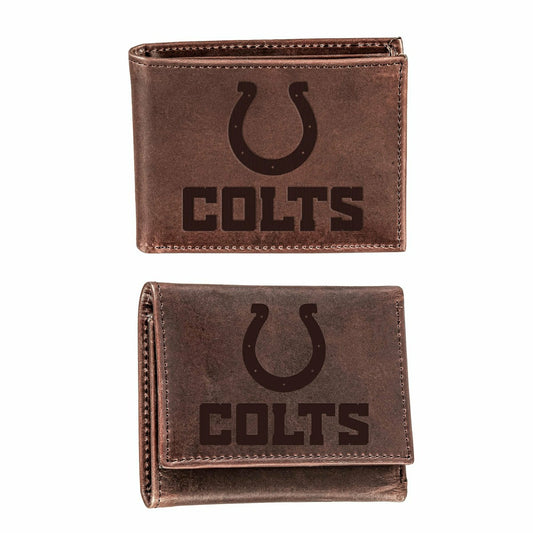 Team Sports America Signature - Indianapolis Colts, Bi-Fold and Tri-Fold Wallet Gift Set, Brown