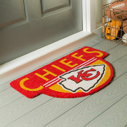 Team Sports America Recommended - NFL Shaped Coir Door Mat, Chiefs