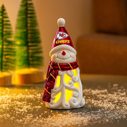 Team Sports America Trending - Kansas City Chiefs Snowman LED Statuary, 8"