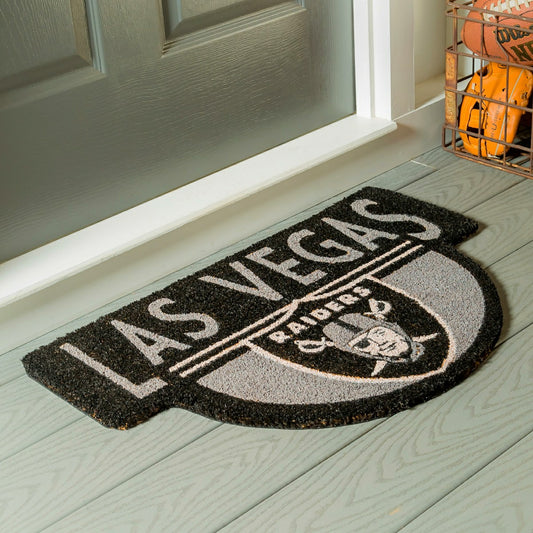 Team Sports America Signature - NFL Shaped Coir Door Mat, Raiders
