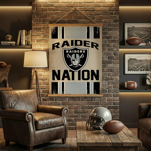 Team Sports America Signature - Las Vegas Raiders, Canvas Wall Tapestry, Large, 54x36