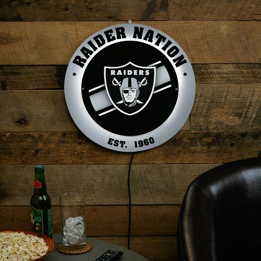 Team Sports America Best Seller - LAS VEGAS RAIDERS, Metal Lite, Round