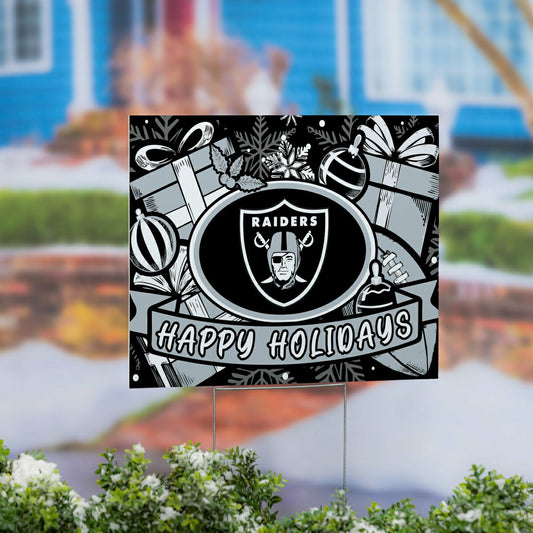Team Sports America Essential - Las Vegas Raiders Coroplast Yard Sign, Holiday
