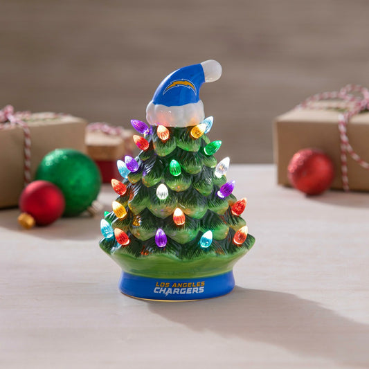 Team Sports America Trending - 8" LED Ceramic Christmas Tree, Los Angeles Chargers