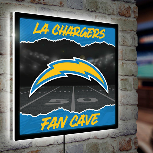 Team Sports America Classic - Los Angeles Chargers 23"H x 23"L LED Wall Decor, Edgelite, Square
