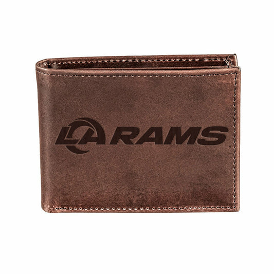 Team Sports America Signature - Los Angeles Rams, Bi-Fold Wallet, Brown, CH, 100% Genuine Leather