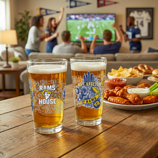 Team Sports America Value - Los Angeles Rams 16oz Glass pint, Set of 2