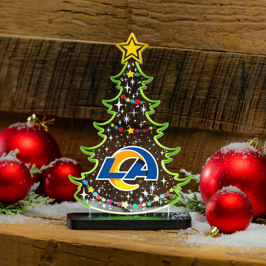 Team Sports America Recommended - Los Angeles Rams NFL Football Holiday Tree Desklite LED Decor