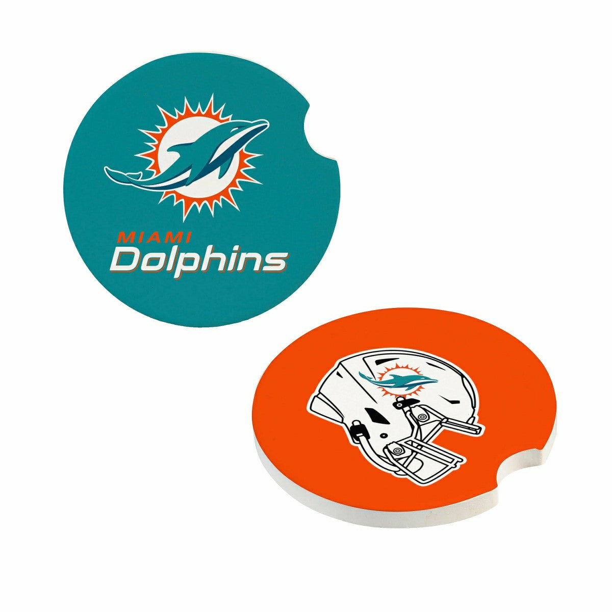 Team Sports America Everyday - Miami Dolphins Car Coaster Set, 2pc
