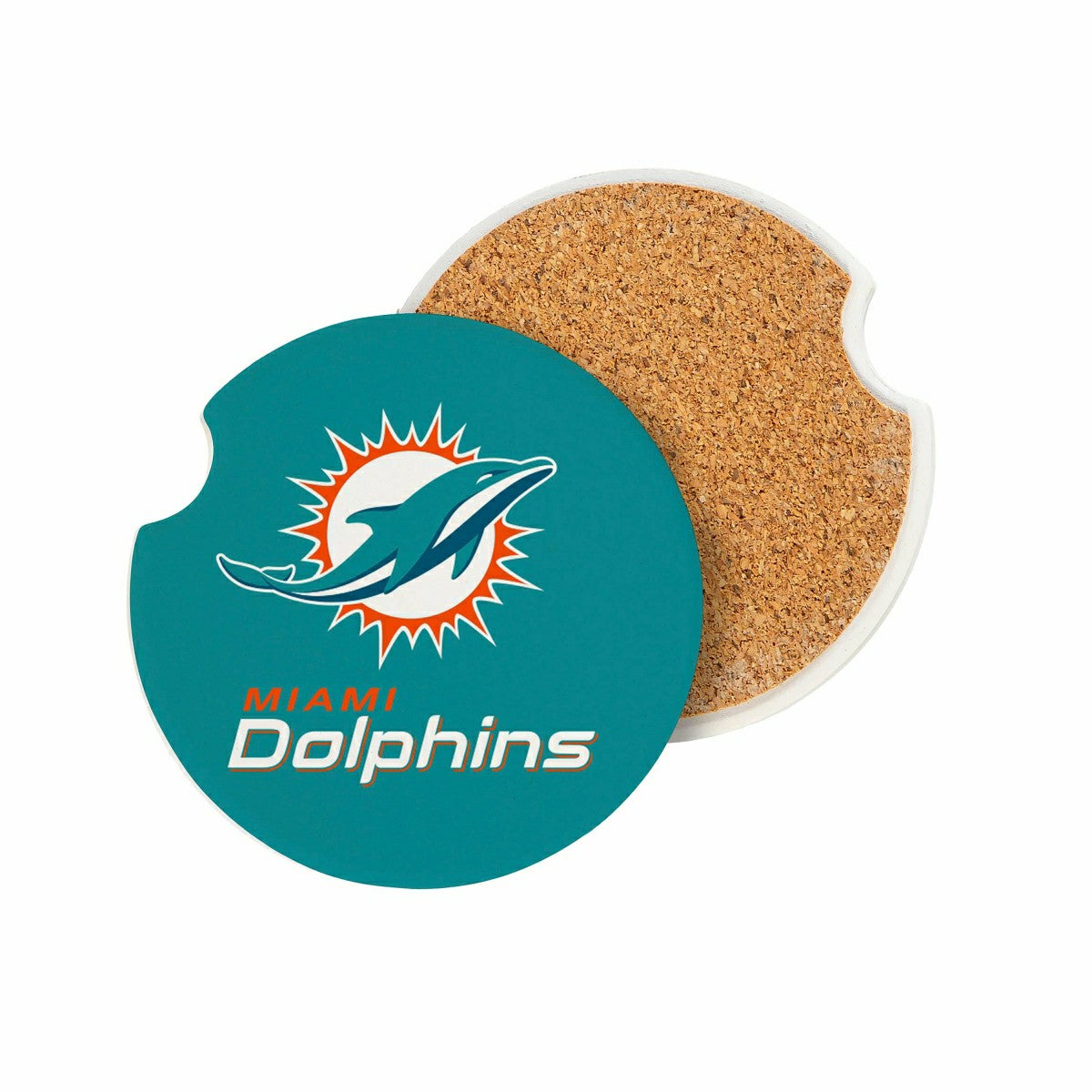 Team Sports America Everyday - Miami Dolphins Car Coaster Set, 2pc