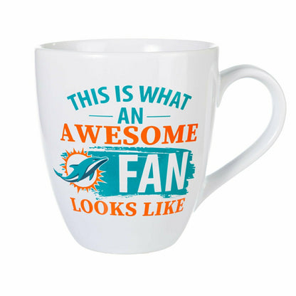 Team Sports America Recommended - Miami Dolphins, Ceramic Cup O'Java 17oz Gift Set