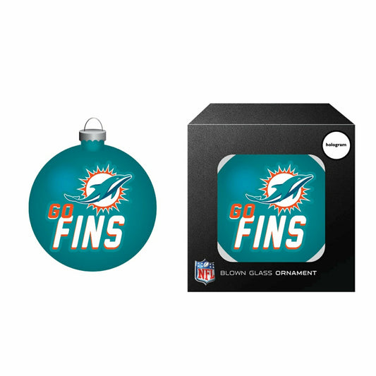 Team Sports America Everyday - Blown Glass Ornament, Miami Dolphins