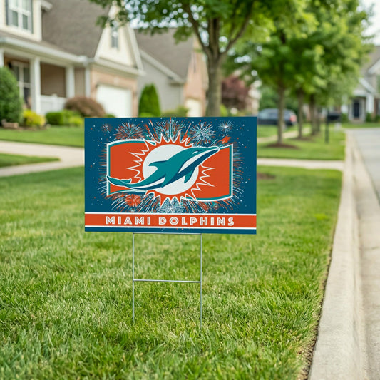Team Sports America Everyday - Miami Dolphins Yard Sign, Patriotic