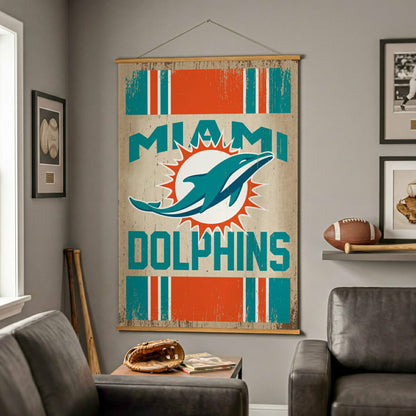 Team Sports America Trending - Miami Dolphins, Canvas Wall Tapestry, Large, 54x36