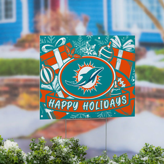 Team Sports America Recommended - Miami Dolphins Yard Sign, Holiday
