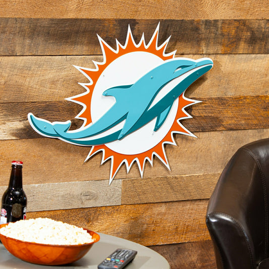 Team Sports America Exclusive - Miami Dolphins Premier Metal Wall Art