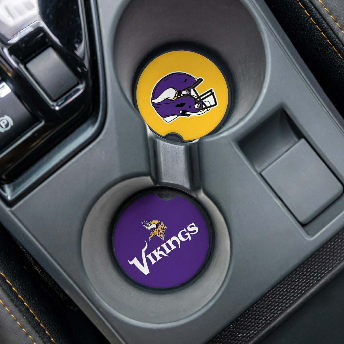Team Sports America Essential - Minnesota Vikings Car Coaster Set, 2pc