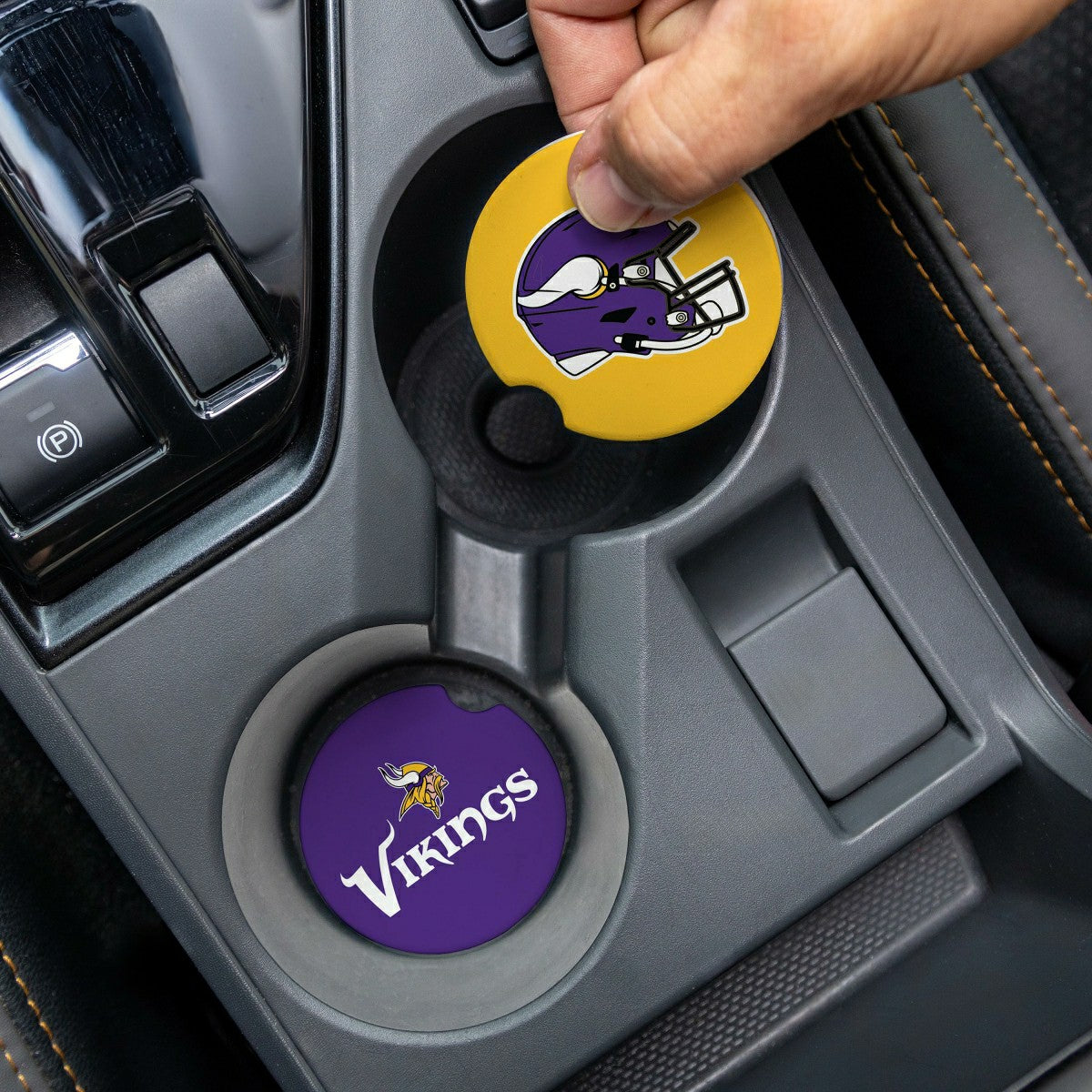 Team Sports America Essential - Minnesota Vikings Car Coaster Set, 2pc