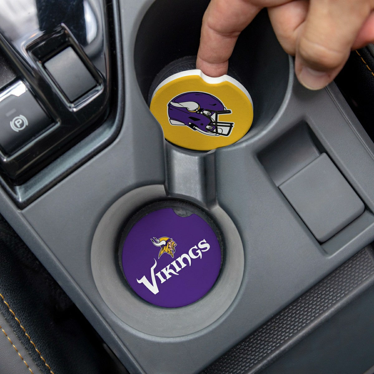 Team Sports America Essential - Minnesota Vikings Car Coaster Set, 2pc