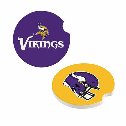 Team Sports America Essential - Minnesota Vikings Car Coaster Set, 2pc