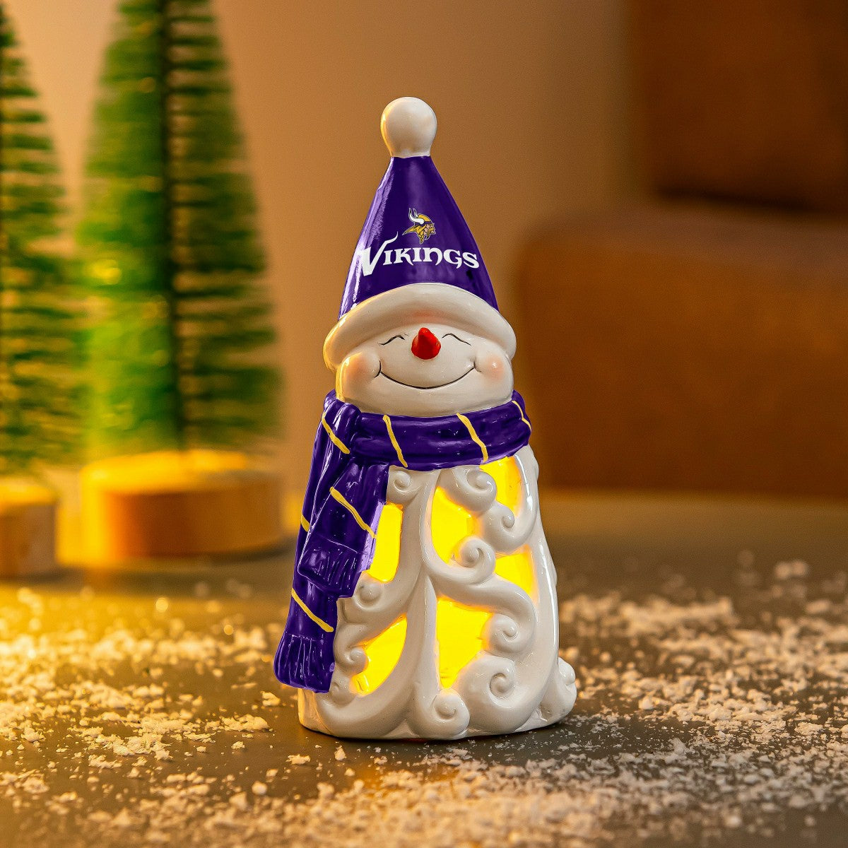 Team Sports America Everyday - Minnesota Vikings Snowman LED Statuary, 8"
