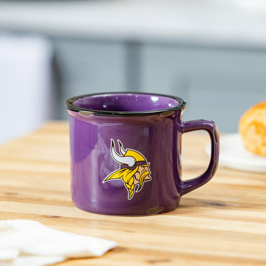 Team Sports America Best Seller - Minnesota Vikings Ceramic Camp Cup with Enamel Finish, 14oz