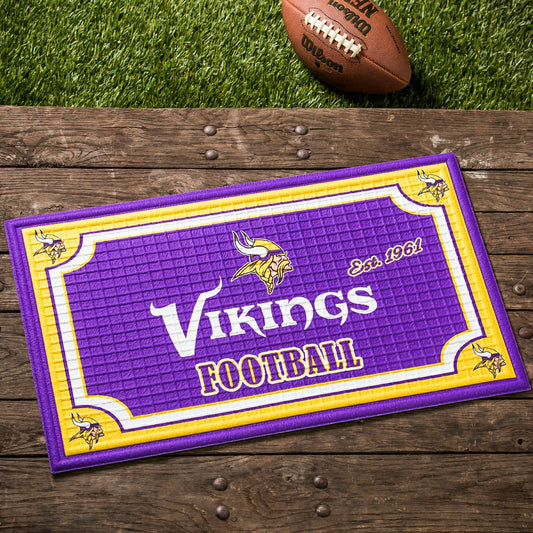 Team Sports America Everyday - Indoor/Outdoor NFL Team Pride Embossed Doormat, Minnesota Vikings