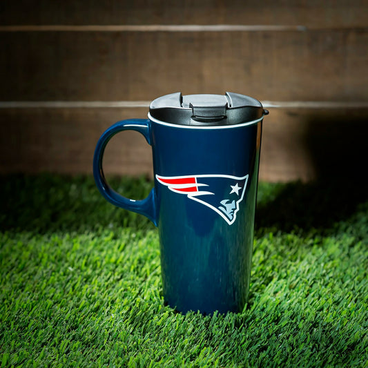 Team Sports America Best Seller - New England Patriots, 17oz Boxed Travel Latte