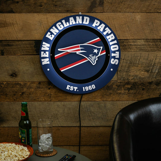 Team Sports America Signature - New England Patriots, Metal Lite, Round
