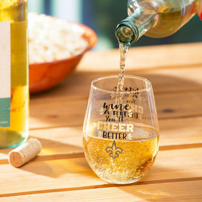Team Sports America Recommended - New Orleans Saints, 17oz Boxed Stemless Wine