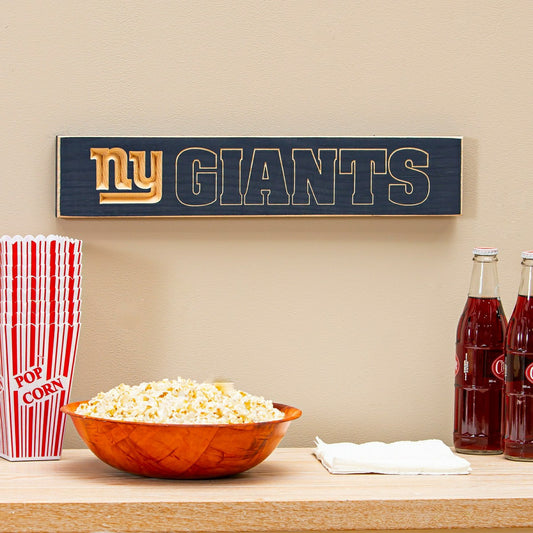 Team Sports America Signature - New York Giants Engraved Wood Sign, 3.5" x 18"