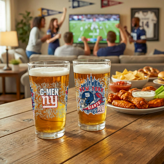 Team Sports America Exclusive - New York Giants 16oz Glass pint, Set of 2