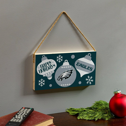 Team Sports America Exclusive - Philadelphia Eagles Holiday Wood Wall Sign, 6x11
