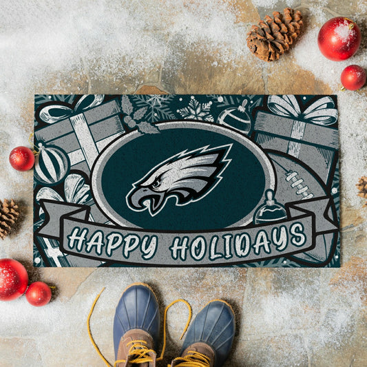 Team Sports America Recommended - Philadelphia Eagles Holiday PVC Mat, 28"x16"