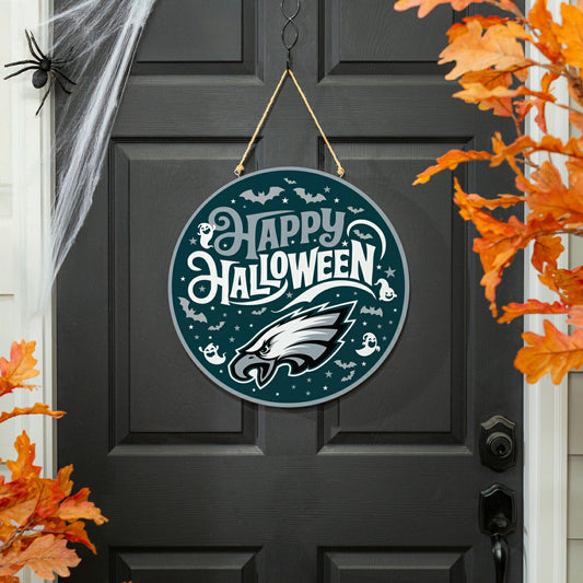 Team Sports America Value - Philadelphia Eagles Halloween Round Door Décor with Hanging Rope, 18x1
