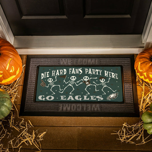Team Sports America Best Seller - Philadelphia Eagles Flocked Coir Halloween Sassafras Switch Mat, 22"x1