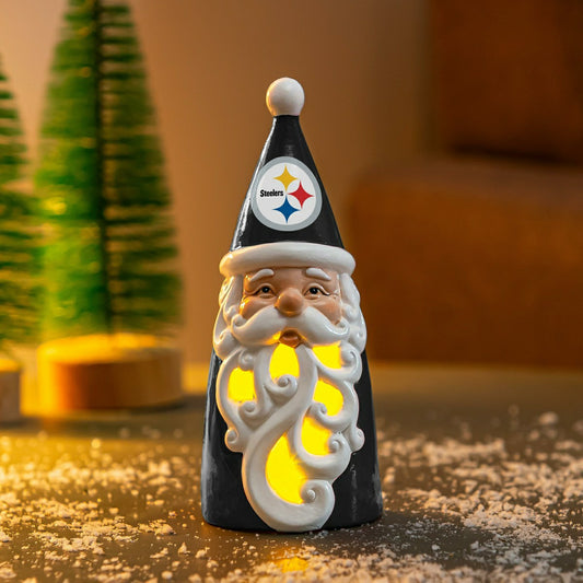 Team Sports America Value - Pittsburgh Steelers Santa LED Statuary, 8"