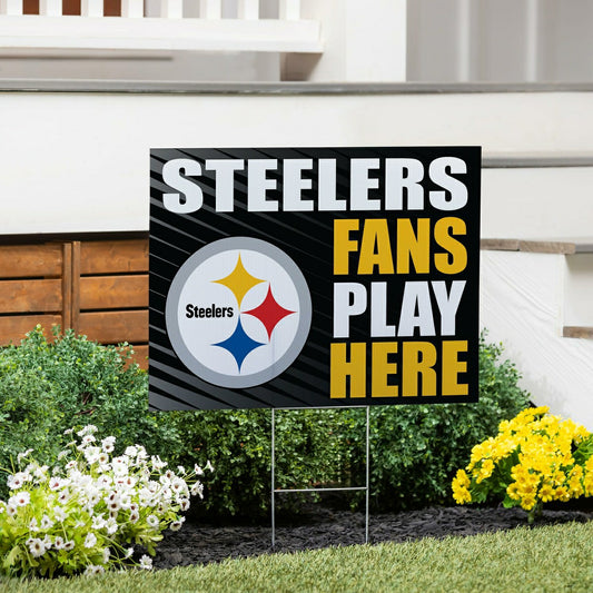 Team Sports America Value - Pittsburgh Steelers Coroplast Yard Sign "Fans Play Here"