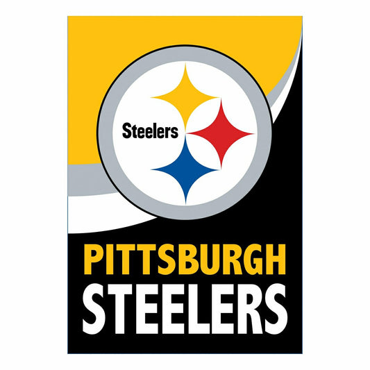 Team Sports America Best Seller - Pittsburgh Steelers Burlap Flag GDN Size