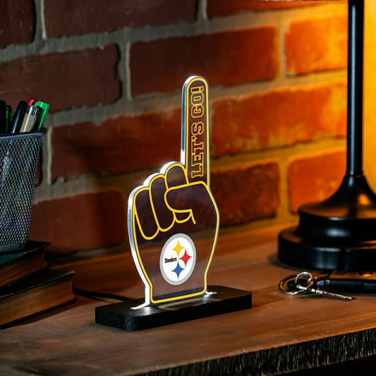 Team Sports America Everyday - Pittsburgh Steelers NFL Football Foam Finger Desklite LED Decor