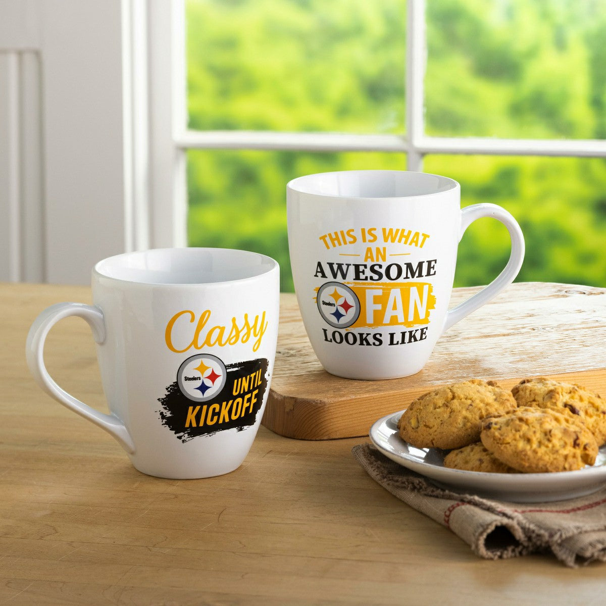 Team Sports America Recommended - Pittsburgh Steelers, Ceramic Cup O'Java 17oz Gift Set