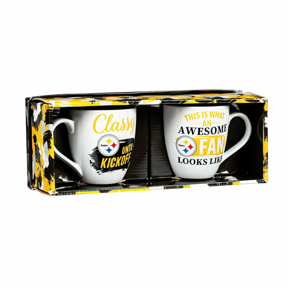 Team Sports America Recommended - Pittsburgh Steelers, Ceramic Cup O'Java 17oz Gift Set