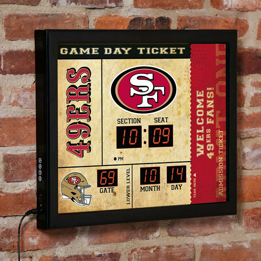 Team Sports America Classic - Bluetooth Scoreboard Wall Clock, San Francisco 49ers