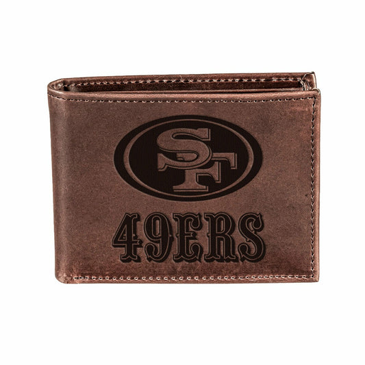 Team Sports America Trending - San Francisco 49ers, Bi-Fold Wallet, Brown, CH, 100% Genuine Leather